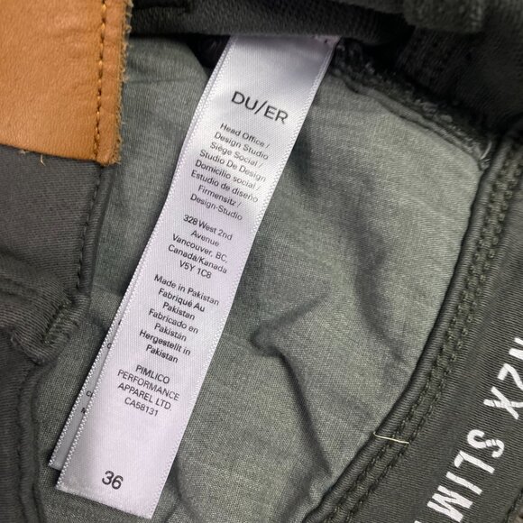 DU/ER No Sweat N2X Slim Fit Shorts Men's 36 Green Stretch - Picture 8 of 13